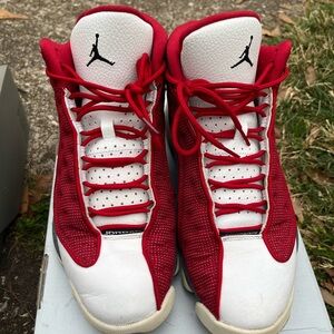 Jordan Men's Athletic Shoes - Red and White